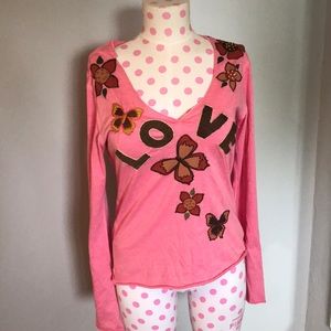 Bell sleeve pink shirt